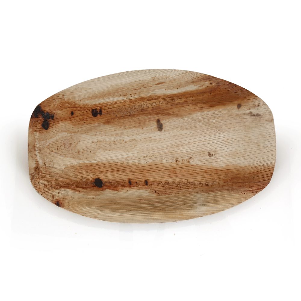 Palm leaf oval platter medium 14×9 inch — Ecodyne wholesale sharing board manufacturer