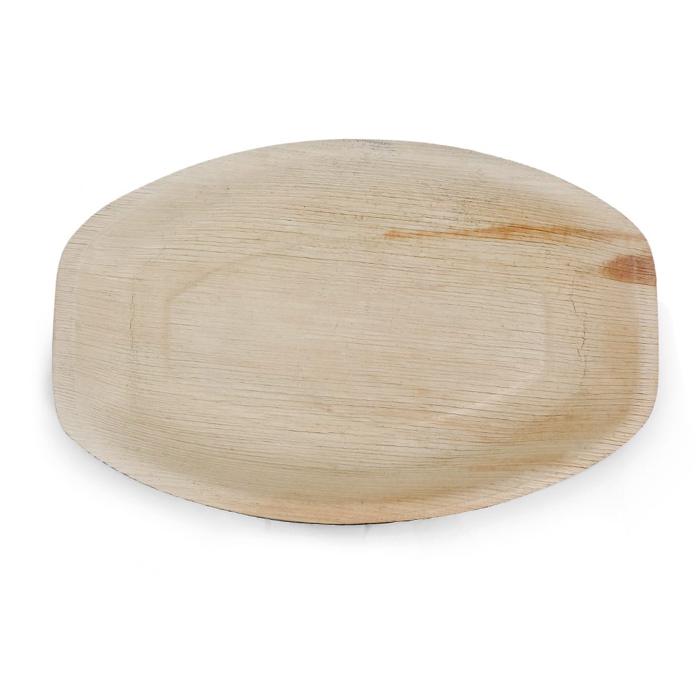 Palm leaf oval platter small 10×7 inch — Ecodyne wholesale catering manufacturer