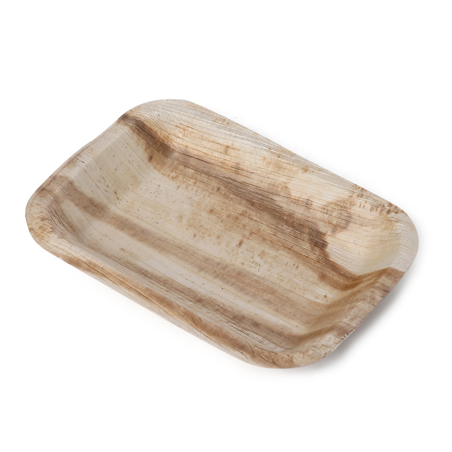 Palm Leaf Platters Wholesale — Palm leaf rectangle tray Large 9 by 6 inch — Ecodyne wholesale catering manufacturer