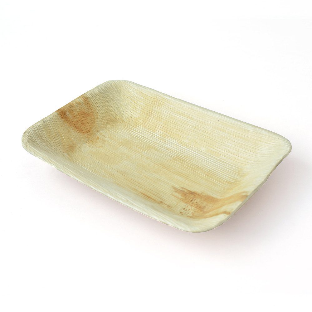 Palm leaf rectangle tray Small 5 by 6 inch — Ecodyne wholesale catering manufacturer